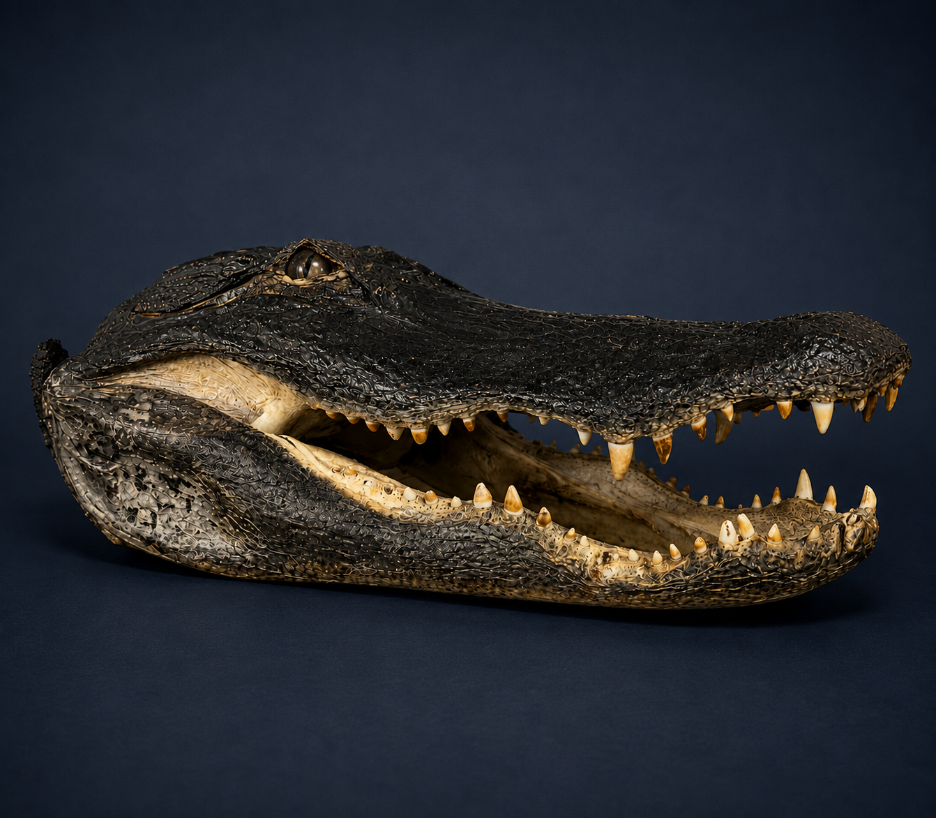 Natural finish alligator skull