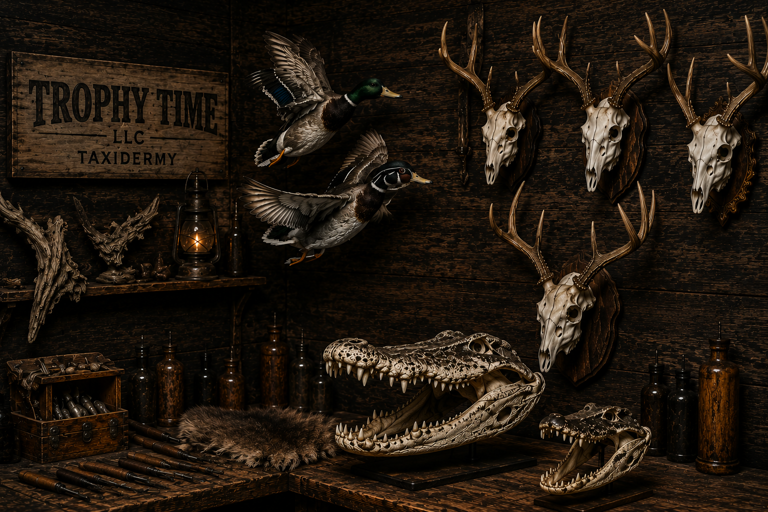 Trophy Time taxidermy display